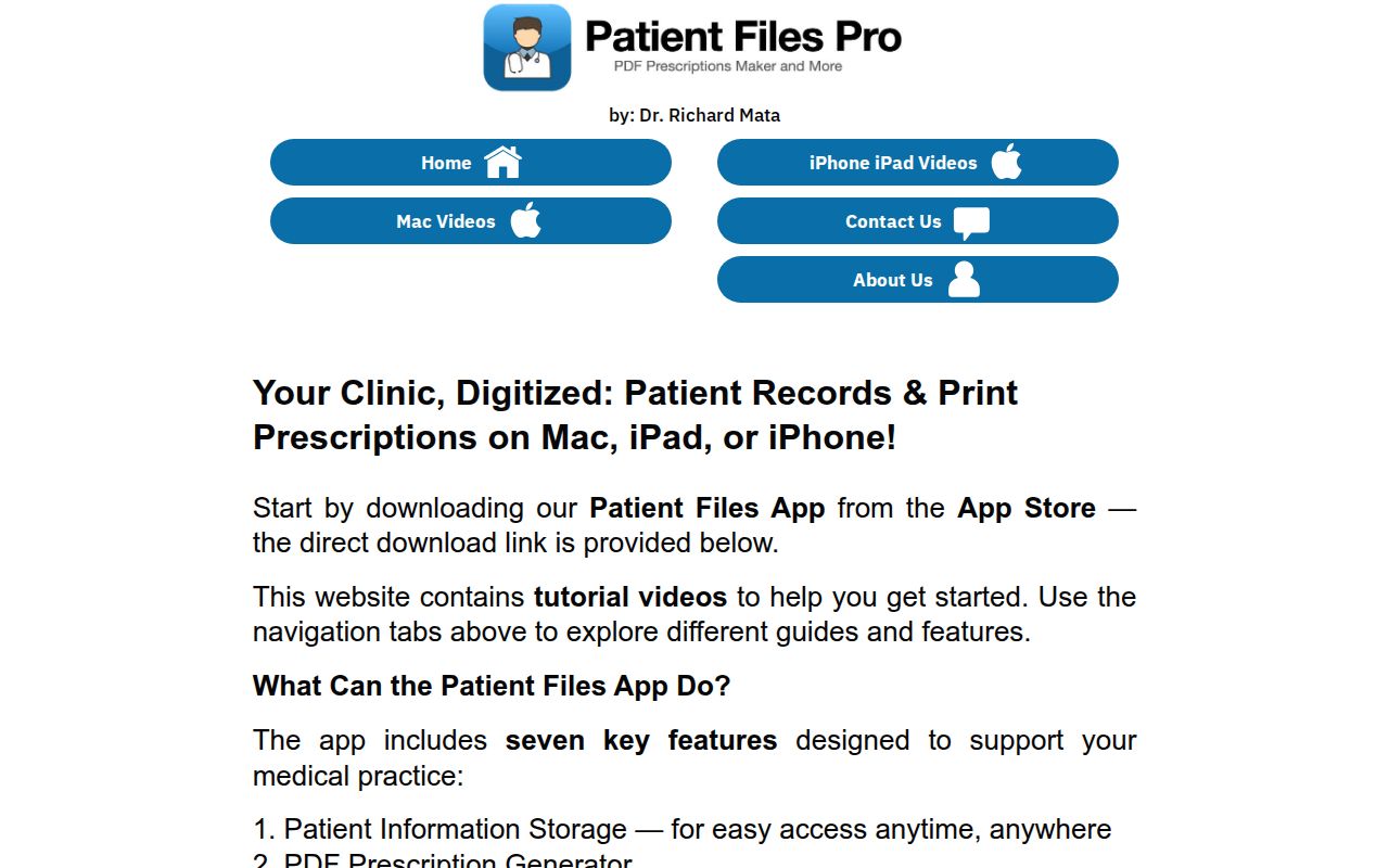 Your Clinic, Digitized: Patient Records & Print Prescriptions on Mac, iPad, or iPhone!